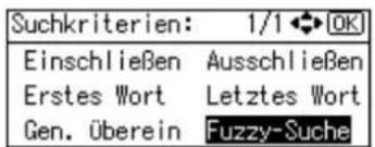 Suchkriterien: 1/1 OK Einschließen Ausschließen Erstes Wort Letztes Wort Gen. Überein Fuzzy-Suche
