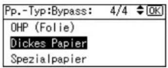 Pp.-Typ:Bypass: 4/4 OK OHP (Folie) Dickes Papier Spezialpapier