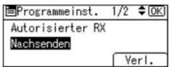 Programmeinst. 1/2 OK Autorisierter RX Nachsenden Verl.