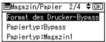 Magazin/Papier 2/4 OK Format des Drucker-Bypass Papiertyp:Bypass Papiertyp:Magazin1
