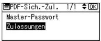 PDF-Sich.-Zul. 1/1 OK Master-Password Zulassungen
