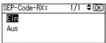 SEP-Code-RX: 1/1 OK Ein Aus