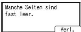 Manche Seiten sind fast leer. Verl.