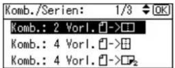 Komb./Serien: 1/3 OK Komb.: 2 Vorl. →□□ Komb.: 4 Vorl. →□□ Komb.: 4 Vorl. →□□₂