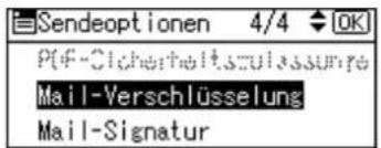 Sendeoptionen 4/4 OK PDF-Cicherheitszulassunre Mail-Verschlüsselung Mail-Signatur