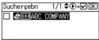 Suchergebn 1/1 ◆→✓ OK 004 ABC COMPANY