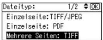 Dateityp: 1/2 OK Einzelseite:TIFF/JPEG Einzelseite: PDF Mehrere Seiten: TIFF