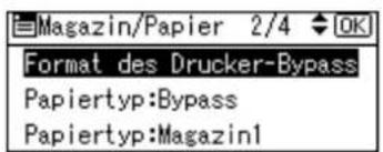 Magazin/Papier 2/4 OK Format des Drucker-Bypass Papiertyp:Bypass Papiertyp:Magazin1