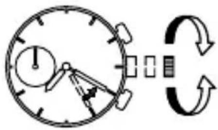 ORIENT Sports TW04003B - ♦ STELLEN DER UHR UND EINSTELLEN DER POSITION DER STOPPUHRZEIGER (Zeiger für Zeitanzeige und Stoppuhrzeiger) - 4