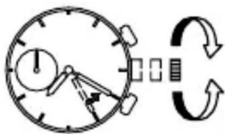ORIENT Sports TT0Y003W - ♦ STELLEN DER UHR UND EINSTELLEN DER POSITION DER STOPPUHRZEIGER (Zeiger für Zeitanzeige und Stoppuhrzeiger) - 3