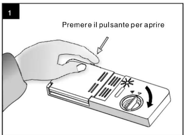 Premere il pulsante per aprire