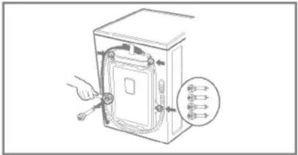 LG WD-16225FD - ■ Abnehmen der Transportsicherungsschrauben - 4