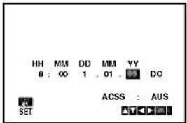 HH MM DD MM YY 8 : 00 1 . 01 . DO ACSS : AUS SET