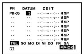 PR DATUM ZEIT PR-03 3 - - - - - - *SP -- -- -- - - - *SP -- -- -- - - - *SP -- -- -- - - - *SP -- -- -- - - - *SP -- -- -- - - - *SP TGL SO MO DI MI DO FR SA OK