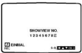 SHOWVIEW NO. 12345678 EINMAL PEC. 0-9 DC-1