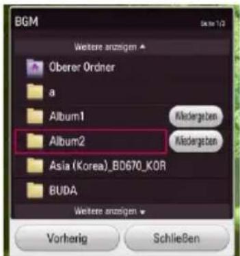 LG RH735C - Während der Diashow Musik hören - 1