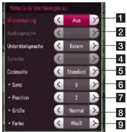 LG RH735C - Funktionen während der Video-/Filmwiedergabe - 1