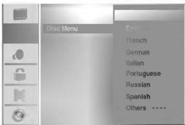 Disc Menu French German Italian Portuguese Russian Spanish Others ----