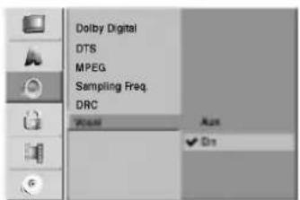 Dolby Digital DTS MPEG Sampling Freq. DRC Power Aux Do