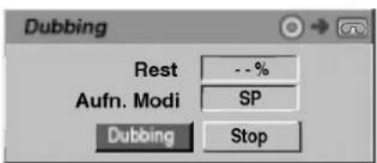 Dubbing Rest --% Aufn. Modi SP Dubbing Stop