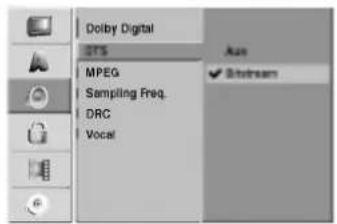 Dolby Digital GPS MPEG Sampling Freq. DRC Vocal Auto ✓ Stream
