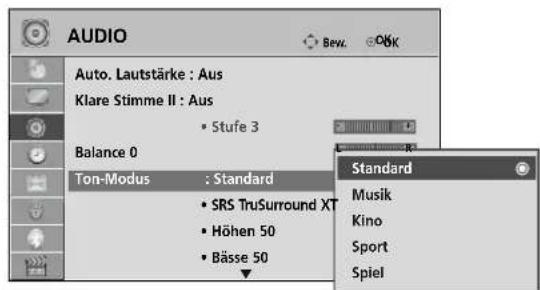 LG 42LH3010.BEU - VORKONFIGURIERTE TONEINSTELLUNGEN - SOUND MODE (TON-MODUS) - 2