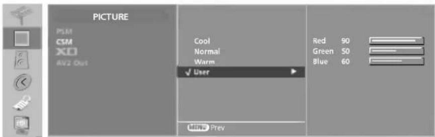 LG 37LP1DA - Manual Colour Temperature Control (CSM - User option) - 1