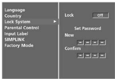 LG 37LF75.AEU - SET PASSWORD & LOCK SYSTEM - 4