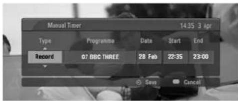 LG 37LF66.AEU - Button Function in Record/Remind Setting Mode - 1