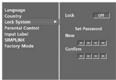 LG 37LC55.AEN - SET PASSWORD & LOCK SYSTEM - 4