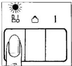 Diagram showing a hand holding a device with sun icon, battery, and lock symbols above it