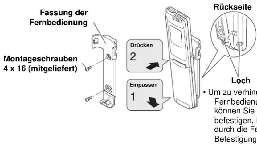 SANYO SAP-XRV96EH - Montage der Fernbedienung - 1