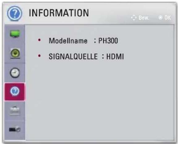 INFORMATION • Modellname : PH300 • SIGNALQUELLE : HDMI