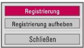 Registrierung Registrierung aufheben Schließen