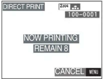 DIRECT PRINT 2304 100-0001 NOW PRINTING REMAIN 8 CANCEL MENU