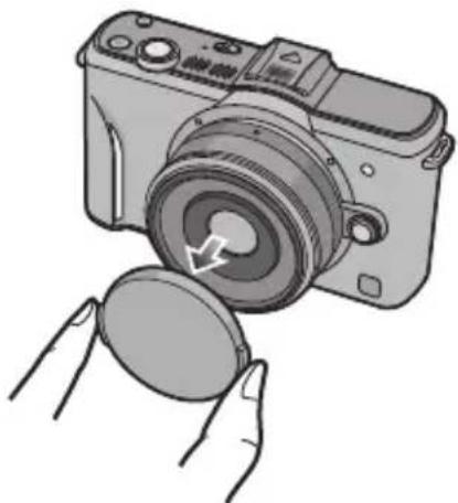 PANASONIC Lumix DMC-GF2W - Nehmen Sie die Objektivabdeckung ab. - 1