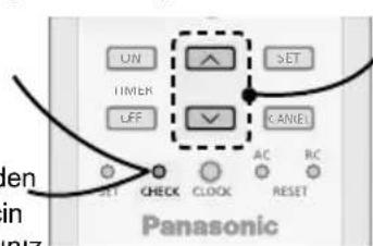 ON TIMEK OFF SET R AC RC RESET CHECK CLOCK Panasonic