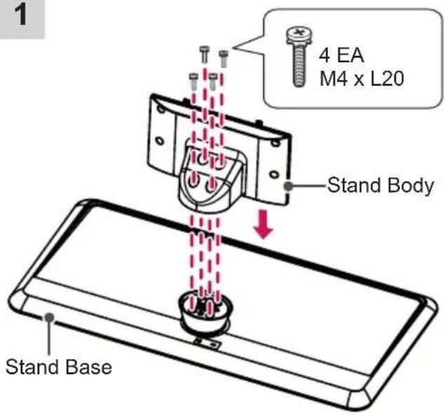 LG 28LY540H - Attaching the stand - 6