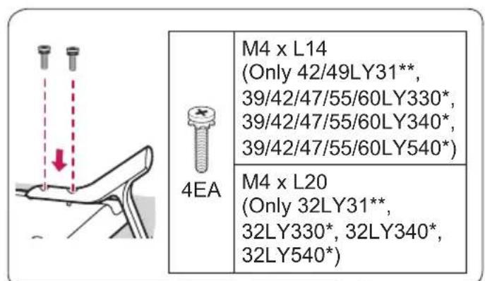 LG 22LY540H - Attaching the stand - 2