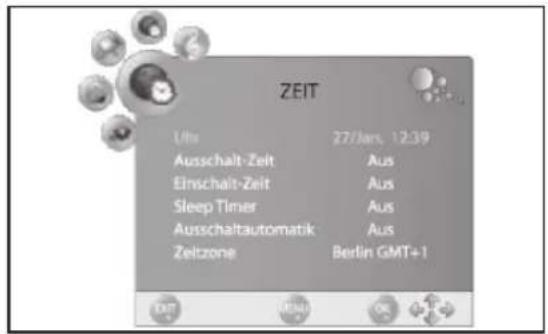 ZEIT Ulu 27/Jan. 12:39 Ausschalt-Zeit Aus Einschalt-Zeit Aus Sleep Timer Aus Ausschaltautomatik Aus Zeitzone Berlin GMT+1