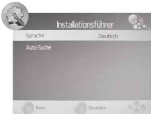 Installationsführer Sprache Deutsch Auto-Suche Been Ekstellen
