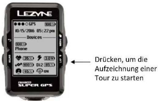 Lezyne Mini - Eine Tour starten - 1