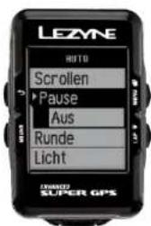 Lezyne Micro C - Einstellung Start/Stop (Pause) - 1