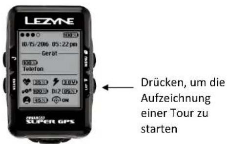 Lezyne Micro C - Eine Tour starten - 1