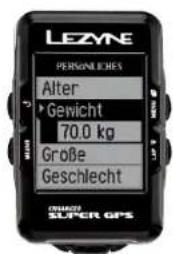 Lezyne Micro C - Gewicht einstellen - 1