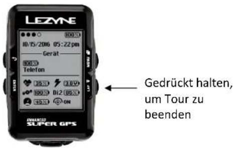 Lezyne Micro C - Eine Tour beenden - 1
