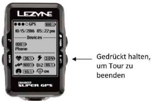 Lezyne Macro - Eine Tour beenden - 1