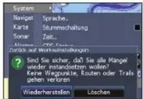 LOWRANCE Elite 4 DSI - Zurück auf Werksein- stellungen - 1