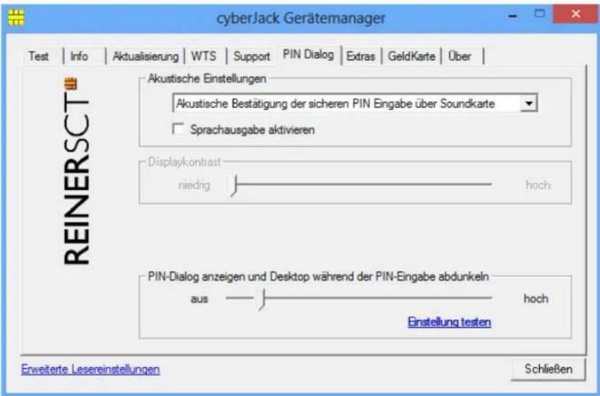 Reiner SCT CyberJack Wave - Akustische Einstellungen - 1