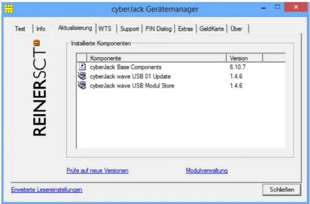 Reiner SCT CyberJack Wave - Registerkarte Aktualisierung - 1